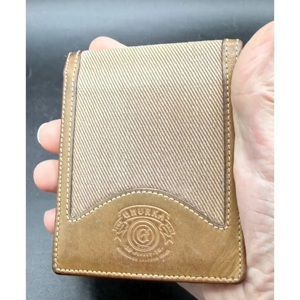 Vintage Ghurka Marley Hodgson Wallet Brown Leather Canvas Good Used Cond -C25/2